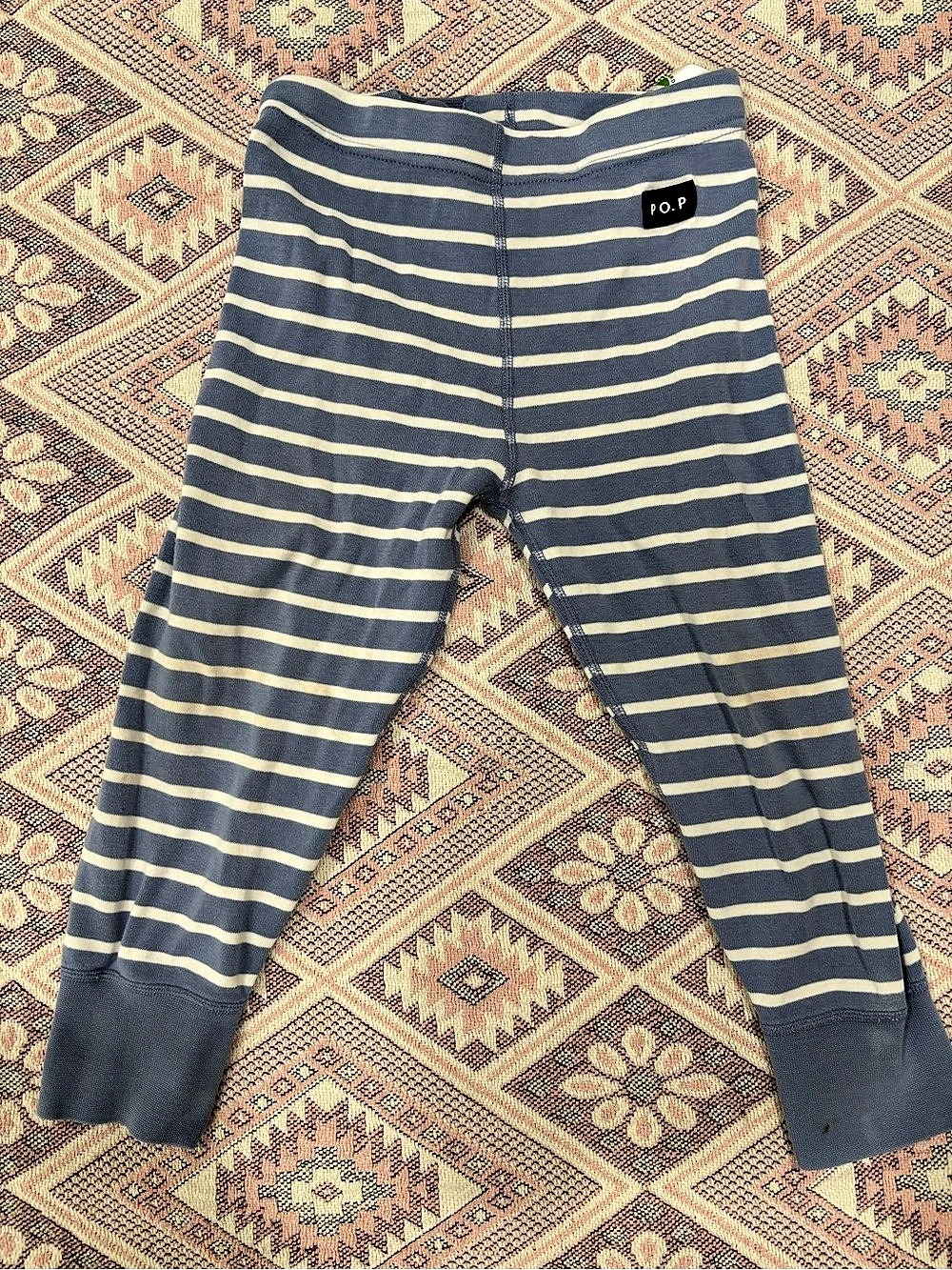 P.O.P. Kids Striped Leggings | Blue & Cream | 18-24M